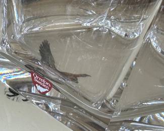 Orrefors Sweden Crystal Geometric Decanter with Faceted Stopper