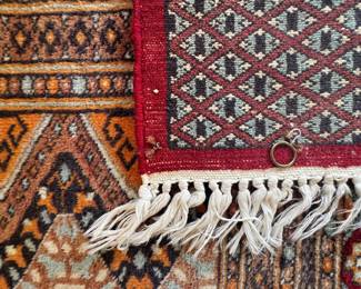Persian Bokhara-Style Hand Knotted Wool Geometric Area Rug aprox. 9'x12'