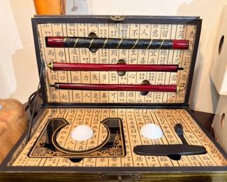 Asian character motif desktop golf putting game set
