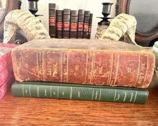 Antique 1864 Lady's Book, leather bound books, ram horns
