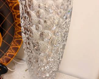 Large crystal bubble glass vase