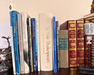 Yale Shakespeare, mythology and reference books, retro microphone