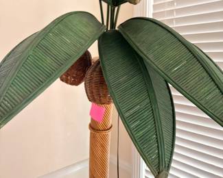 Tall wicker rattan palm tree floor decor
