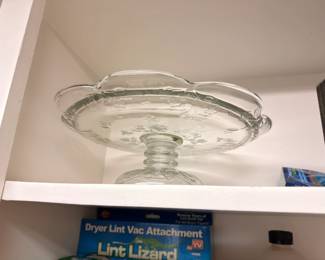 Glass pedestal cake stand