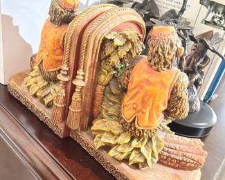 Collectible figural bookends and bronze sculpture