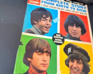 Vintage 1960s Beatles Complete Story pin-up magazine