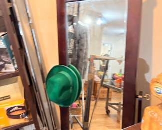 Cherry framed cheval floor mirror