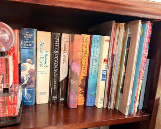Books on history, art, Shakespeare, and ancient Egypt