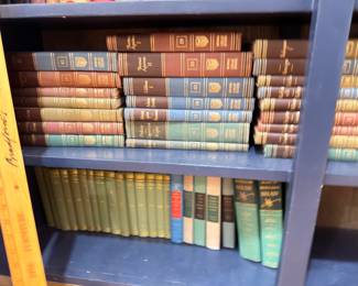 Antique decorative bound book sets, vintage classics