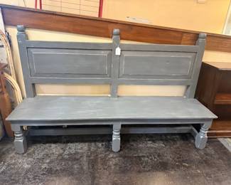 Large wooden gray bench