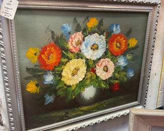 Beautiful, large floral oil, painting