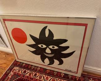 Alexander Calder, red Sun, Lithograph, signed in the plate. Comes wit COA.