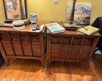 Kent Coffey Perspecta Mid Century Modern Walnut end tables