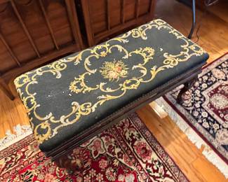 Antique Embroidered Bench