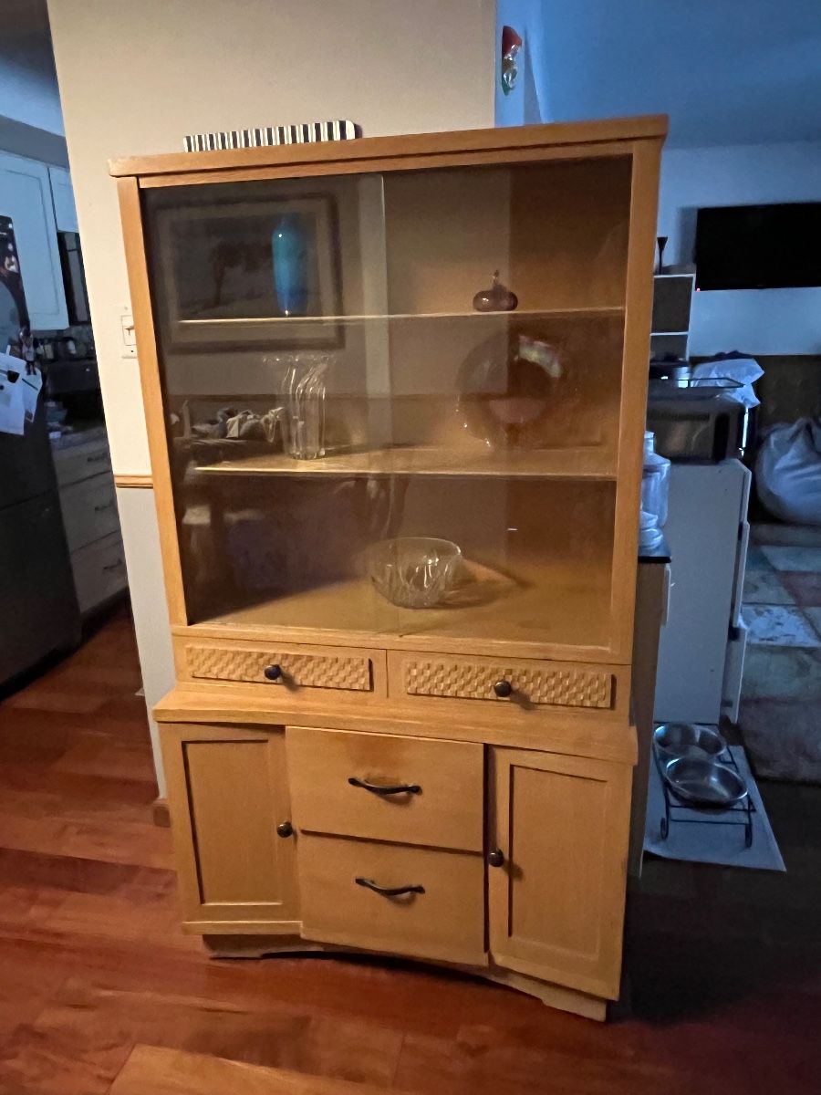 Mid century China cabinet hutch