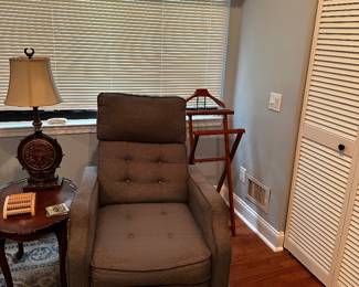 Gray flannel contemporary recliner chair 