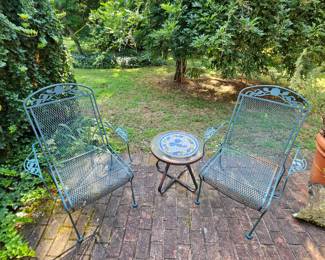 Wrought Iron chairs and small table