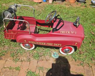 Vintage Toy Fire Truck Pedal Car