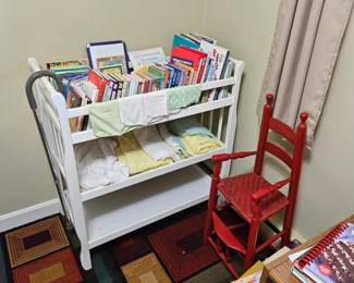 Changing station and Red Vintage High Chair