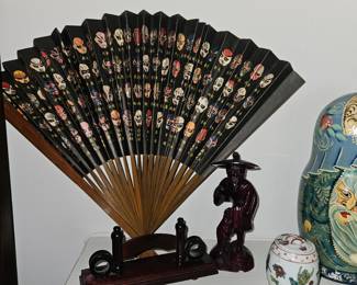 Oriental fan and Figure
