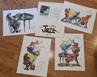 set of 4 Jazz prints by Leo Meiersdorff