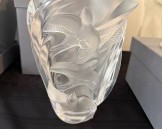 Rare Lalique "Martinets" Vase, New in Box