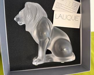Lalique "Bamara" Sitting Lion, Brand new in box