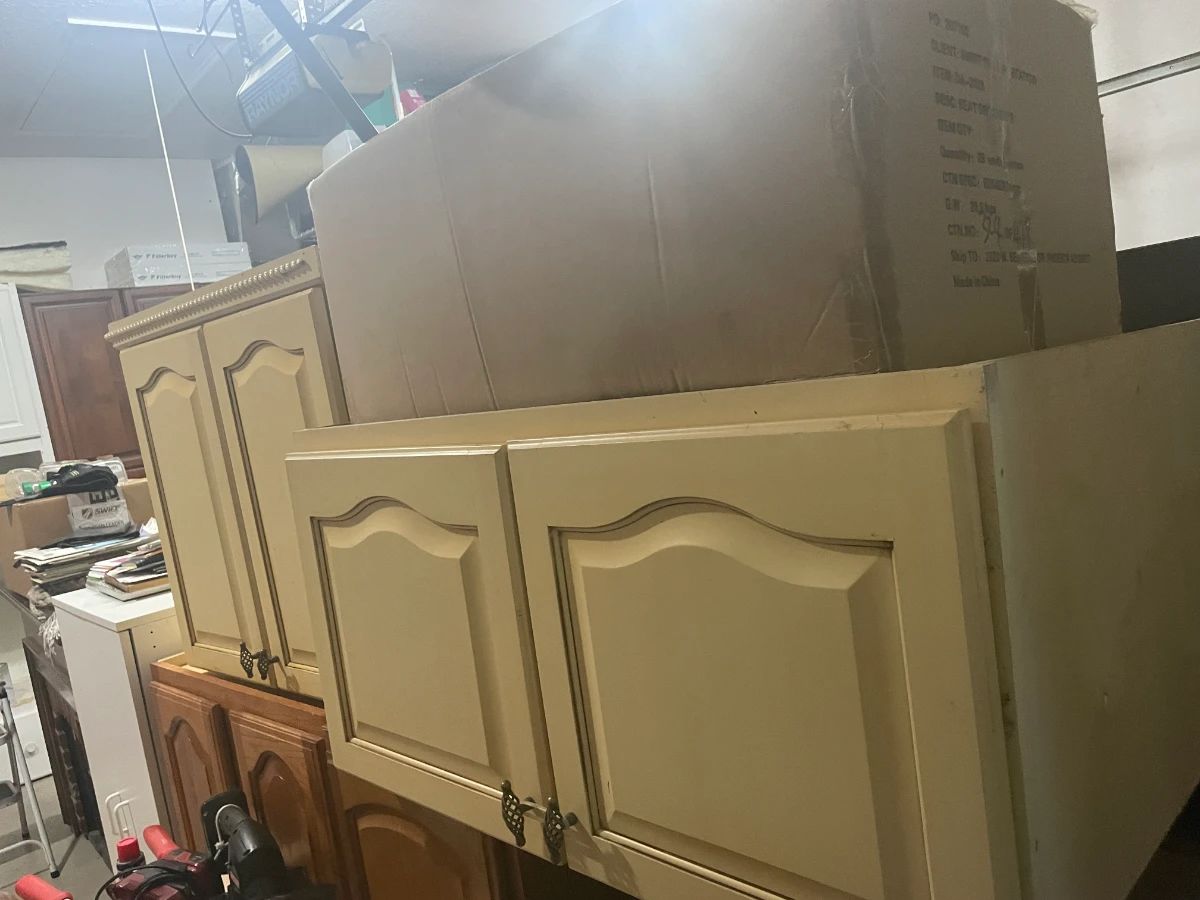 Garage with lots of cabinets