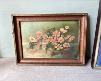 Floral oil on canvas board