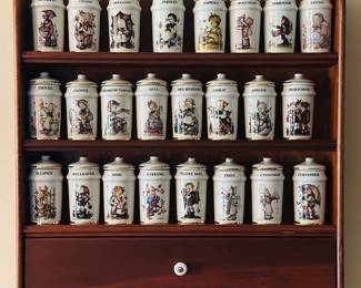 1987 Danbury Mint porcelain spice jar set (24) MJ Hummel