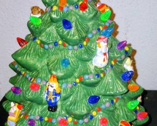 Christopher Radko ceramic lighted Christmas tree with original box