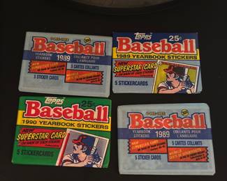 sealed packs of 1989 Topps Baseball Yearbook Stickers