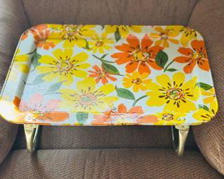 Vintage metal tray folding table