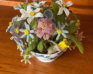 vintage French beaded flower bouquet