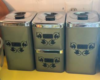 Vintage metal canister set