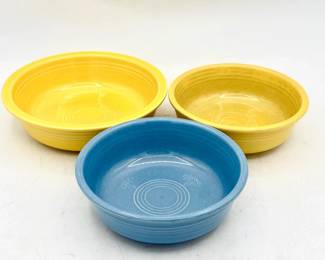(3) Homer Laughlin Fiesta 5.5” Bowls-yellow & Blue