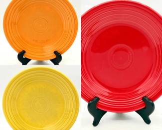 (3) Homer Laughlin Fiesta Ware Dinner plates