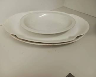 (3) White Platters