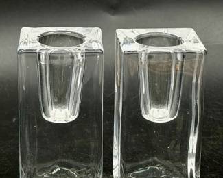 (2) Block Candlestick Holders