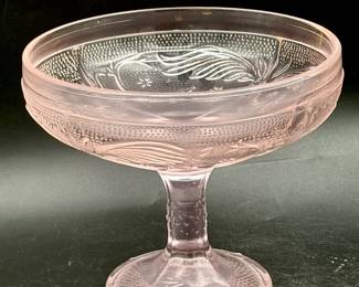 Pink Depression Glass Footed Bowl