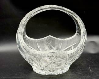 vintage Polonia lead crystal basket vase