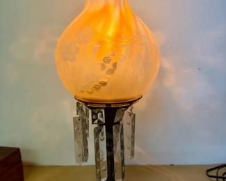 antique Victorian-style astral or solar lamp
