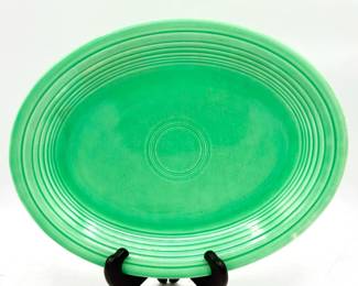 vintage Homer Laughlin Fiestaware oval serving platter Spring Green
