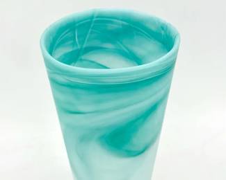 Blue Swirl Art Glass Vase