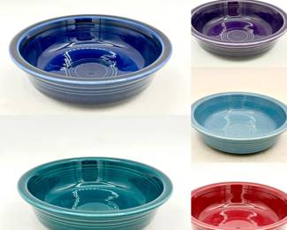 (5) Homer Laughlin Fiesta bowls Feat Retired Juniper Color
