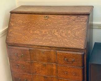 Antique Tiger Oak Secretary Desk