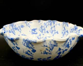 Signed Bybee Pottery spongeware bowl from Kentucky