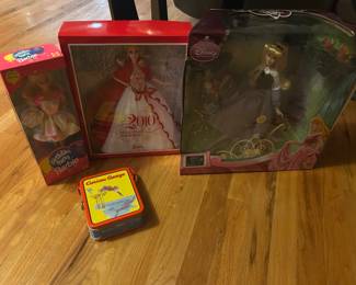 Birthday Barbie, 2010 Holiday Barbie, Disney Aurora, Mini Curious George Lunchbox