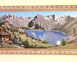 Hand painted scene ~ 66" x 30"