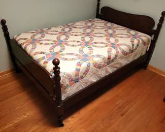 cherry wood full size bed (matches dresser & vanity)